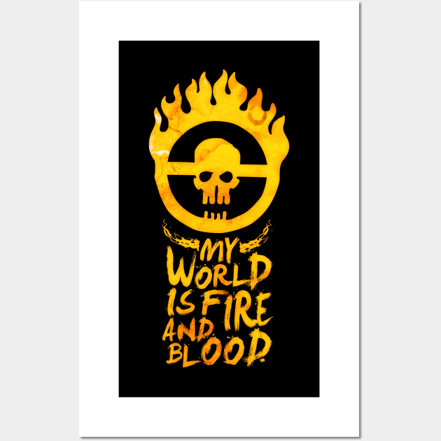 My world is fire Wall Art by demonigote